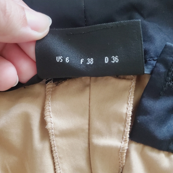 AKRIS Women's Casual Trousers Tan with Black Waist Size 6 - Picture 9 of 11